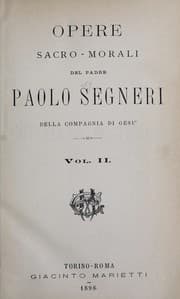 Tapa de Opere sacro-morali del Padre Paolo Segneri della Compagnia di Gesu