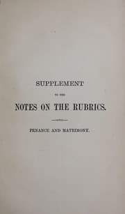 Tapa de Notes on the rubrics of the Roman ritual