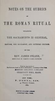 Tapa de Notes on the rubrics of the Roman ritual