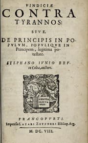 Tapa de Vindiciae contra tyrannos, siue, De principis in populum, populique in principem, legitima potestate