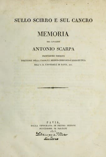 Tapa de Sullo scirro e sul cancro