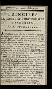 Tapa de Principes de langue et d'orthographe franc ʹoise