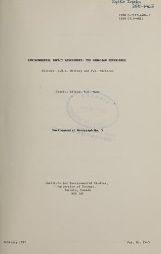 Tapa de Environmental impact assessment