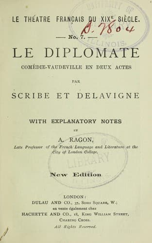 Tapa de Le diplomate