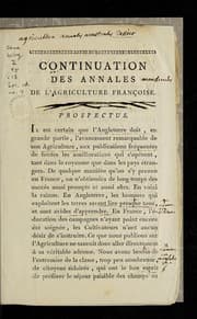 Tapa de Continuation des Annales de l'agriculture franc ʹoise