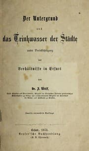 Tapa de Der Untergrund und das Trinkwasser der Sta dte unter Beru cksichtigung der Verha ltnisse in Erfurt