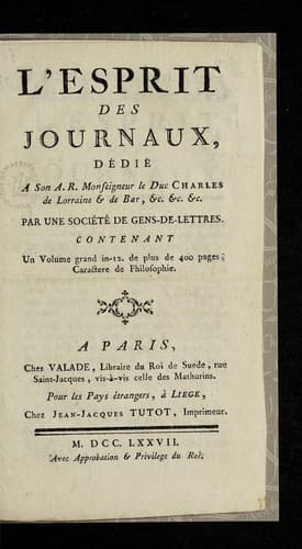 Tapa de L'esprit des journaux