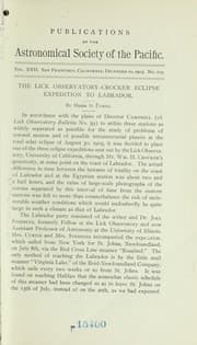 Tapa de Lick observatory-Crocker eclipse expedition to Labrador