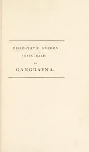 Tapa de Dissertatio medica inauguralis de gangraena