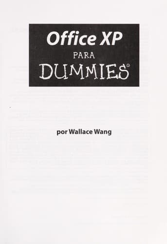 Tapa de Office XP for dummies