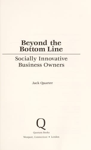Tapa de Beyond the bottom line