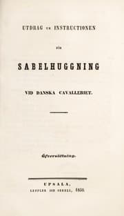 Tapa de Utdrag ur instructionen f©œr sabelhuggning vid danska cavalleriet