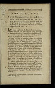 Tapa de Prospectus d'une estampe ayant pour title, La partie de plaisir, grave e par M. de Launay, de l'Acade mie royale de peinture de Paris & celle de Copenhague, d'apre  s le tableau original de We enix