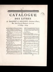 Tapa de Catalogue des livres de Desaint & Saillant, libraires a   Paris, rue Saint-Jean-de-Beauvais, vis-a  -vis le colle ge
