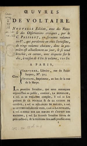 Tapa de ¿uvres de Voltaire