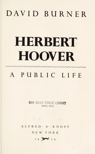 Tapa de Herbert Hoover, a public life