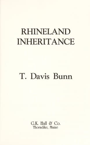 Tapa de Rhine Lander Inheritance (Rendezvous With Destiny Ser.))
