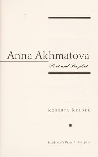 Tapa de Anna Akhmatova