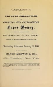 Tapa de Catalogue of a private collection of colonial and continental paper money ...