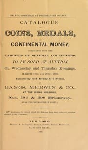Tapa de Catalogue of coins, medals, and continental money ...