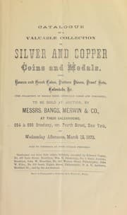Tapa de Catalogue of a valuable collection of silver and copper coins and medals ...