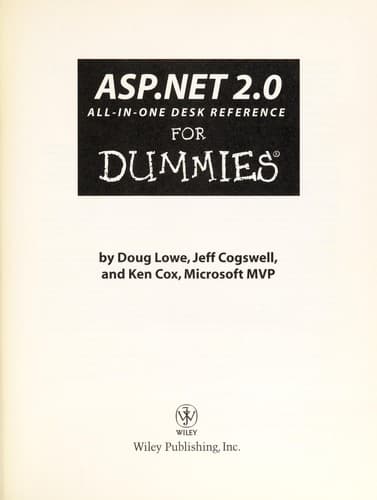 Tapa de ASP.NET 2.0 all-in-one desk reference for dummies