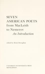 Tapa de Seven American poets, from MacLeish to Nemerov : an introduction