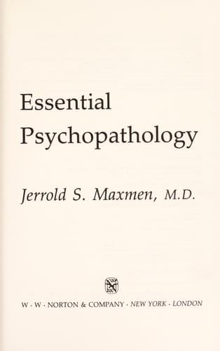 Tapa de Essential psychopathology
