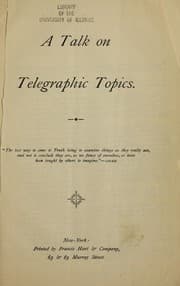 Tapa de A talk on telegraphic topics