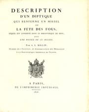 Tapa de Description d'un diptyque qui renferme un missel de La fête des fous, lequel est conservé dans la bibliothèque de Sens