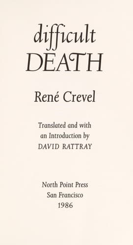 Tapa de Difficult death