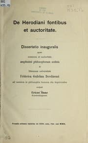 Tapa de De Herodiani fontibus et auctoritate ...