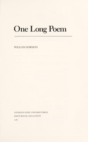 Tapa de One long poem