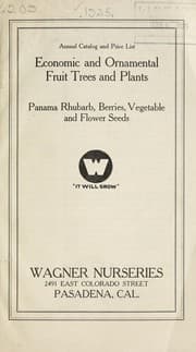 Tapa de Annual catalog and price list of economic and ornamental fruit trees and plants, Panama rhubarb, berries, vegetable and flower seeds