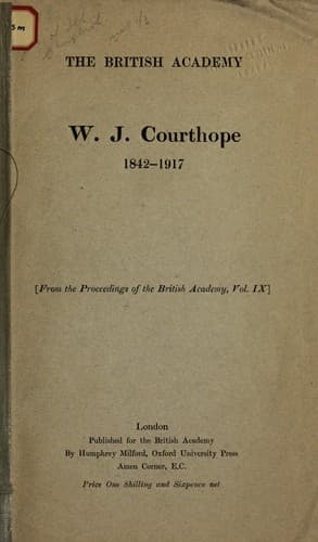 Tapa de W. J. Courthope