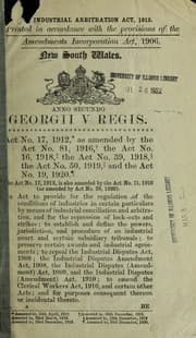 Tapa de Industrial Arbitration Act, 1912