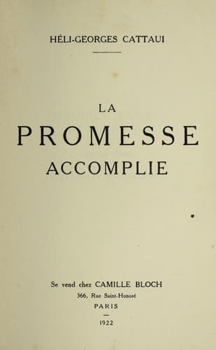 Tapa de La promesse accomplie
