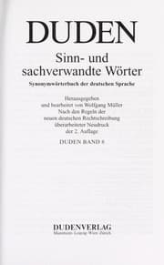 Tapa de Duden, sinn- und sachverwandte Wo rter
