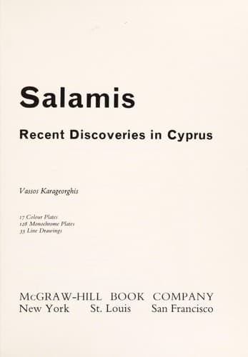 Tapa de Salamis; recent discoveries in Cyprus