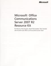 Tapa de Microsoft Office Communications Server 2007 R2 resource kit
