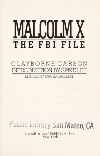 Tapa de Malcolm X : the FBI file