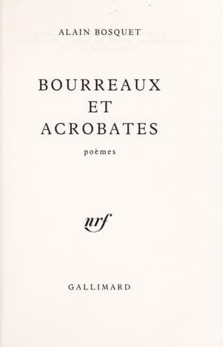 Tapa de Bourreaux et acrobates