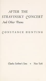 Tapa de After the Stravinsky concert and other poems