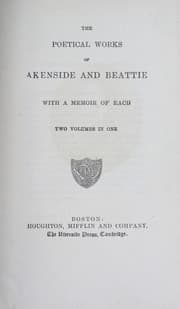 Tapa de The poetical works of Akenside and Beattie