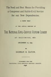 Tapa de The need and best means for providing a competent and stable civil service for our new dependencies