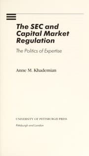 Tapa de The SEC and capital market regulation