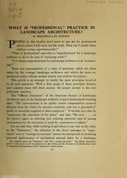 Tapa de What is "professional" practice in landscape architecture?