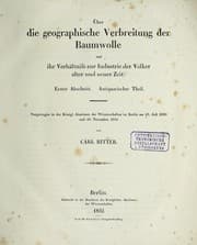 Tapa de Uber die geographische Verbreitung der Baumwolle und ihr Verha ltniss zur Industrie der Vo lker aler und neuer Zeit Erster Abschmitt