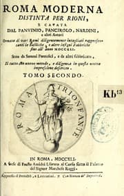 Tapa de Roma antica distinta per regioni, secondo l'esempio di Sesto Rufo, Vittore, e Nardini