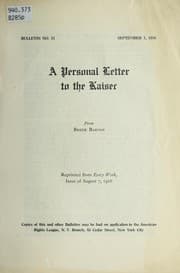 Tapa de A personal letter to the Kaiser